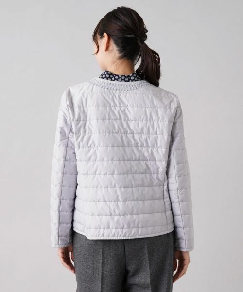 Leilian PLUS HOUSE / レリアンプラスハウス テーラードジャケット | ブレードチュールノーカラーキルトジャケット | 詳細6