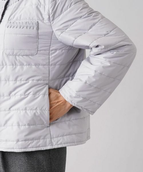 Leilian PLUS HOUSE / レリアンプラスハウス テーラードジャケット | ブレードチュールノーカラーキルトジャケット | 詳細9