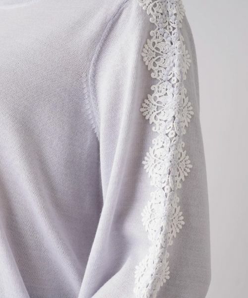 Leilian PLUS HOUSE / レリアンプラスハウス ニット・セーター | レーススリーブクルーネックニット【NEMIKA】 | 詳細10