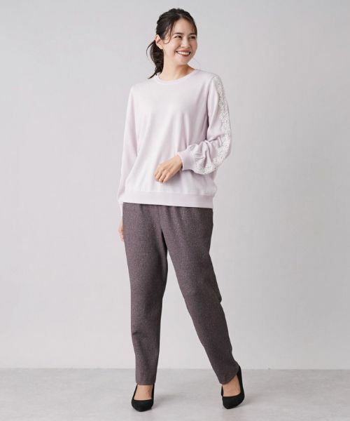 Leilian PLUS HOUSE / レリアンプラスハウス ニット・セーター | レーススリーブクルーネックニット【NEMIKA】 | 詳細12