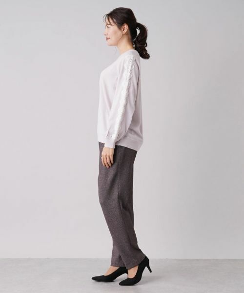Leilian PLUS HOUSE / レリアンプラスハウス ニット・セーター | レーススリーブクルーネックニット【NEMIKA】 | 詳細13