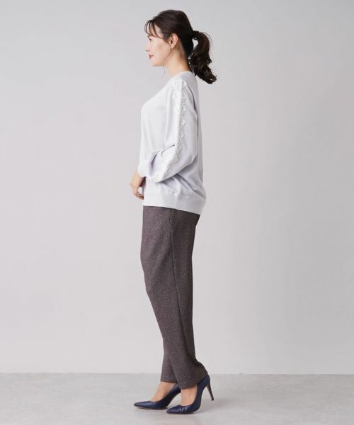 Leilian PLUS HOUSE / レリアンプラスハウス ニット・セーター | レーススリーブクルーネックニット【NEMIKA】 | 詳細2