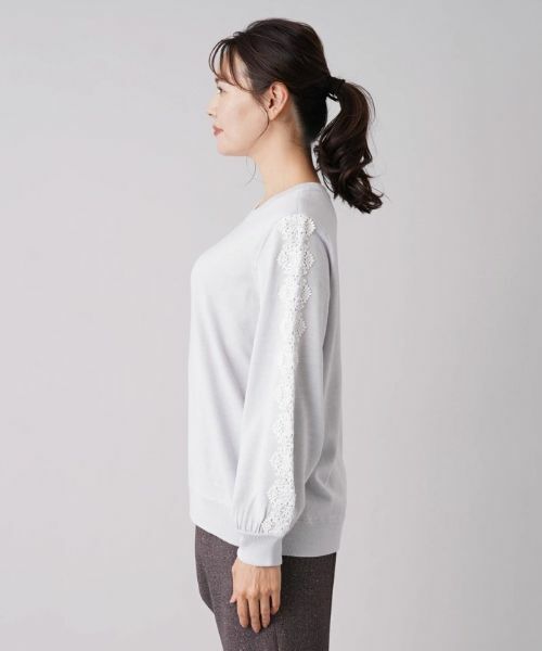 Leilian PLUS HOUSE / レリアンプラスハウス ニット・セーター | レーススリーブクルーネックニット【NEMIKA】 | 詳細5