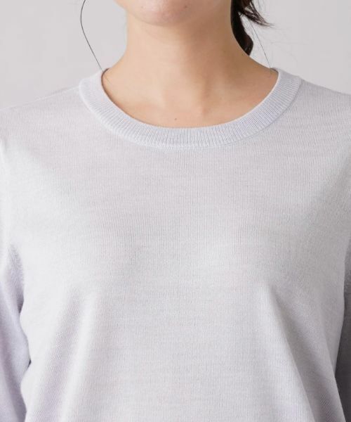 Leilian PLUS HOUSE / レリアンプラスハウス ニット・セーター | レーススリーブクルーネックニット【NEMIKA】 | 詳細7