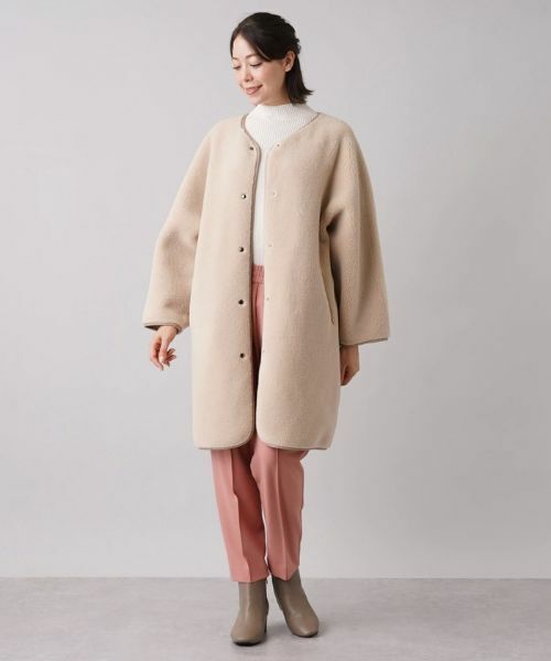 Leilian PLUS HOUSE / レリアンプラスハウス その他アウター | ボアノーカラーコート【NEMIKA】 | 詳細13