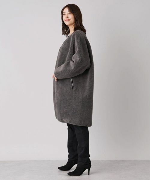 Leilian PLUS HOUSE / レリアンプラスハウス その他アウター | ボアノーカラーコート【NEMIKA】 | 詳細2