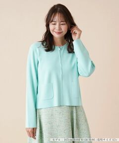 Leilian PLUS HOUSE / レリアンプラスハウス カーディガン・ボレロ | ジップクルーネックカーディガン
