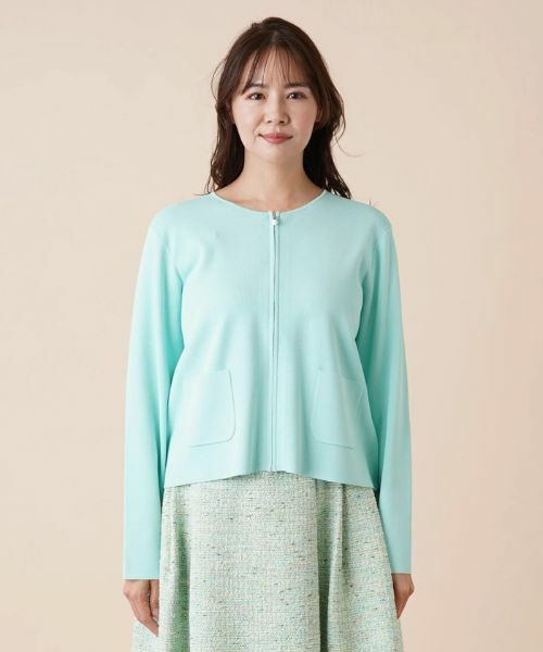 Leilian PLUS HOUSE / レリアンプラスハウス カーディガン・ボレロ | ジップクルーネックカーディガン | 詳細4
