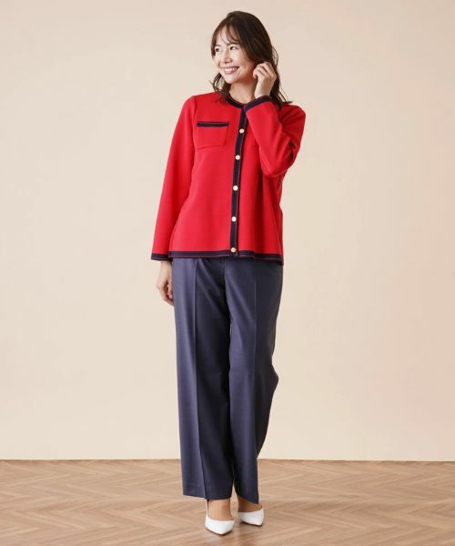 Leilian PLUS HOUSE / レリアンプラスハウス ニット・セーター | 配色トリムクルーネックカーディガン | 詳細11