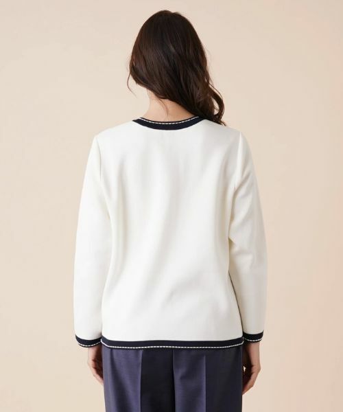 Leilian PLUS HOUSE / レリアンプラスハウス ニット・セーター | 配色トリムクルーネックカーディガン | 詳細6