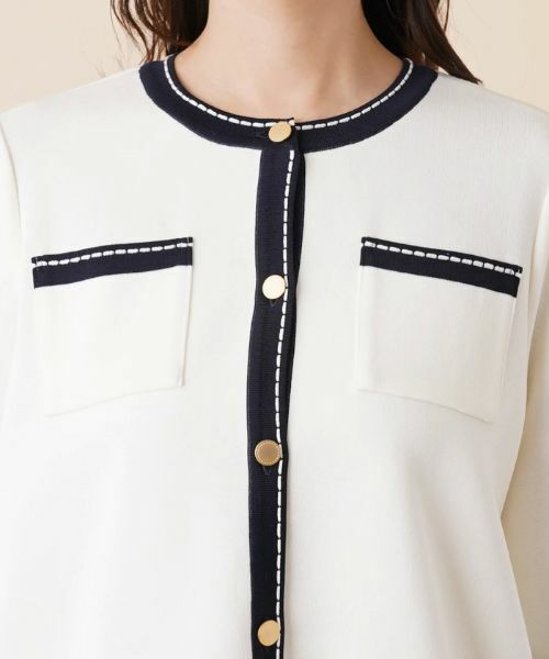 Leilian PLUS HOUSE / レリアンプラスハウス ニット・セーター | 配色トリムクルーネックカーディガン | 詳細7