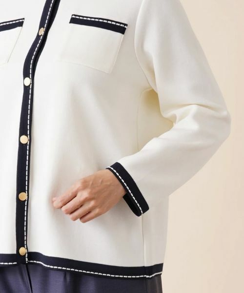 Leilian PLUS HOUSE / レリアンプラスハウス ニット・セーター | 配色トリムクルーネックカーディガン | 詳細9