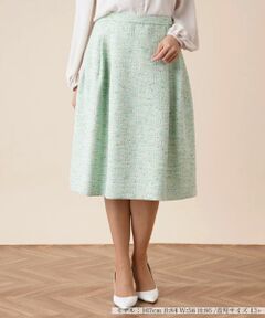 Leilian PLUS HOUSE / レリアンプラスハウス ミニ・ひざ丈スカート | 【セットアップ対応商品】ツイードフレアスカート