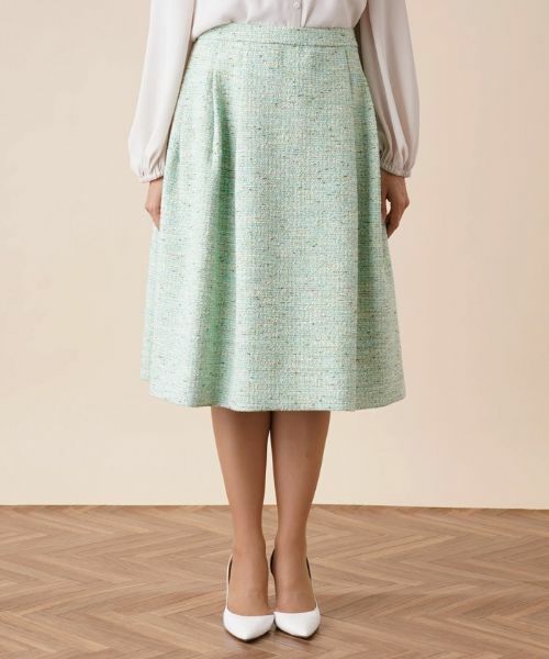 Leilian PLUS HOUSE / レリアンプラスハウス ミニ・ひざ丈スカート | 【セットアップ対応商品】ツイードフレアスカート | 詳細4
