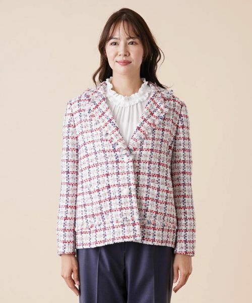 Leilian PLUS HOUSE / レリアンプラスハウス テーラードジャケット | ツイードチェックジャケット【セレモニー】 | 詳細4