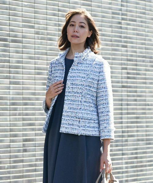 Leilian PLUS HOUSE / レリアンプラスハウス テーラードジャケット | ツイードスタンドカラージャケット【セレモニー】【プラス企画】 | 詳細1