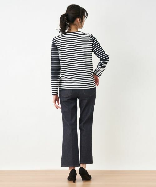 Leilian PLUS HOUSE / レリアンプラスハウス ニット・セーター | 【店舗人気】ボーダー切替クルーネックニット | 詳細12