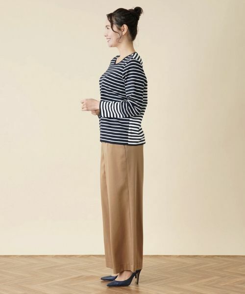 Leilian PLUS HOUSE / レリアンプラスハウス ニット・セーター | 【店舗人気】ボーダー切替クルーネックニット | 詳細2