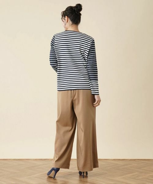 Leilian PLUS HOUSE / レリアンプラスハウス ニット・セーター | 【店舗人気】ボーダー切替クルーネックニット | 詳細3