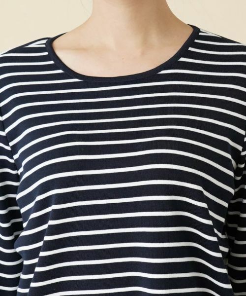 Leilian PLUS HOUSE / レリアンプラスハウス ニット・セーター | 【店舗人気】ボーダー切替クルーネックニット | 詳細7