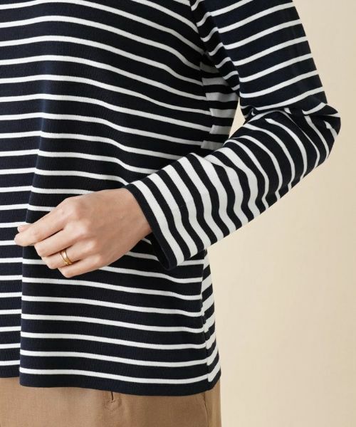Leilian PLUS HOUSE / レリアンプラスハウス ニット・セーター | 【店舗人気】ボーダー切替クルーネックニット | 詳細9