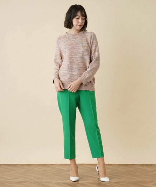 Leilian PLUS HOUSE / レリアンプラスハウス ニット・セーター | ミックスカラークルーネックニットプルオーバー | 詳細1
