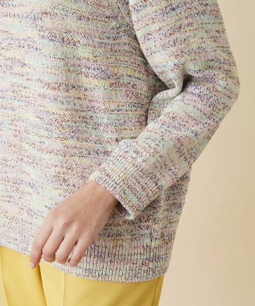 Leilian PLUS HOUSE / レリアンプラスハウス ニット・セーター | ミックスカラークルーネックニットプルオーバー | 詳細13