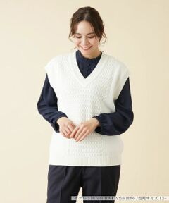 Leilian PLUS HOUSE / レリアンプラスハウス テーラードジャケット | Vネックニットベスト