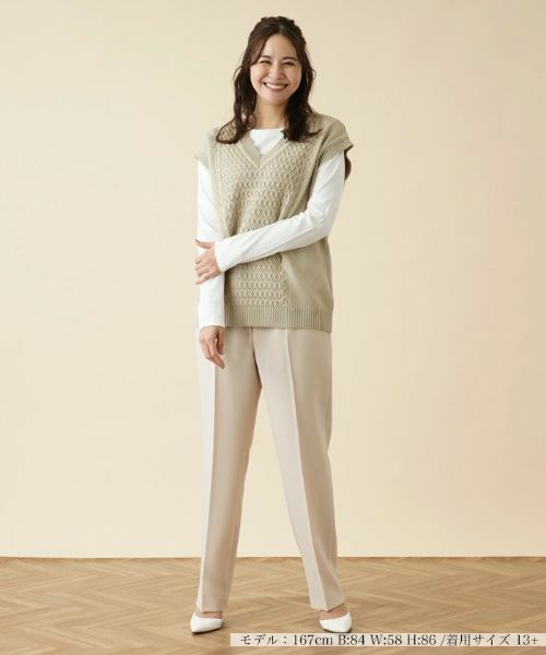 Leilian PLUS HOUSE / レリアンプラスハウス テーラードジャケット | Vネックニットベスト | 詳細1