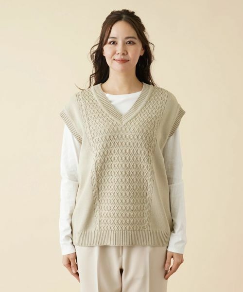 Leilian PLUS HOUSE / レリアンプラスハウス テーラードジャケット | Vネックニットベスト | 詳細4