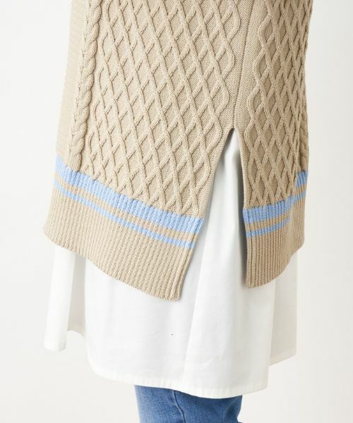 Leilian PLUS HOUSE / レリアンプラスハウス テーラードジャケット | 編地切替ニットベスト【MUSE BY ROCHAS Premiere】 | 詳細12