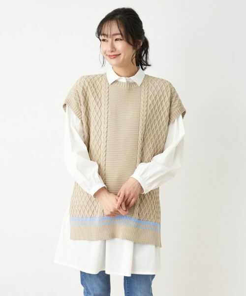 Leilian PLUS HOUSE / レリアンプラスハウス テーラードジャケット | 編地切替ニットベスト【MUSE BY ROCHAS Premiere】 | 詳細16