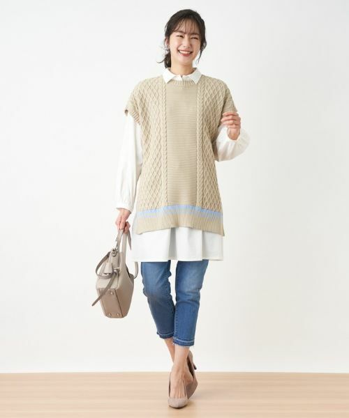 Leilian PLUS HOUSE / レリアンプラスハウス テーラードジャケット | 編地切替ニットベスト【MUSE BY ROCHAS Premiere】 | 詳細18