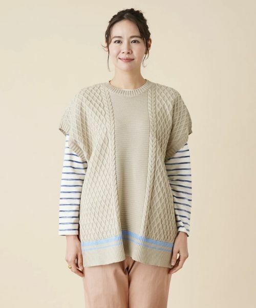 Leilian PLUS HOUSE / レリアンプラスハウス テーラードジャケット | 編地切替ニットベスト【MUSE BY ROCHAS Premiere】 | 詳細4