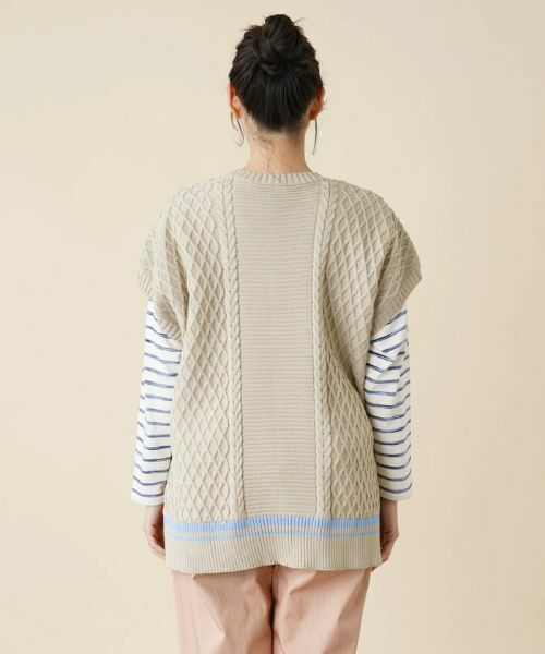 Leilian PLUS HOUSE / レリアンプラスハウス テーラードジャケット | 編地切替ニットベスト【MUSE BY ROCHAS Premiere】 | 詳細6