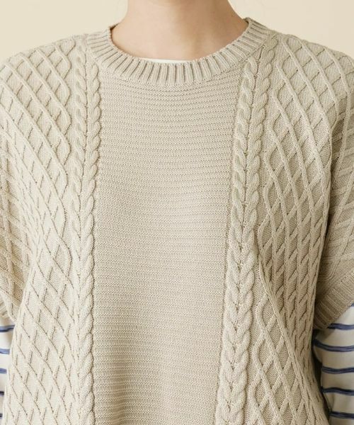 Leilian PLUS HOUSE / レリアンプラスハウス テーラードジャケット | 編地切替ニットベスト【MUSE BY ROCHAS Premiere】 | 詳細7