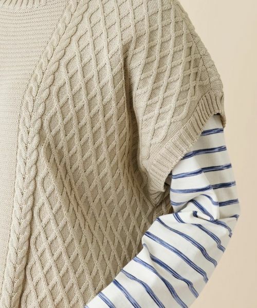 Leilian PLUS HOUSE / レリアンプラスハウス テーラードジャケット | 編地切替ニットベスト【MUSE BY ROCHAS Premiere】 | 詳細9