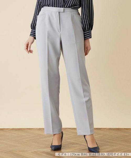 Leilian PLUS HOUSE / レリアンプラスハウス その他パンツ | 【店舗人気】センタープレスストレートパンツ(グレー)