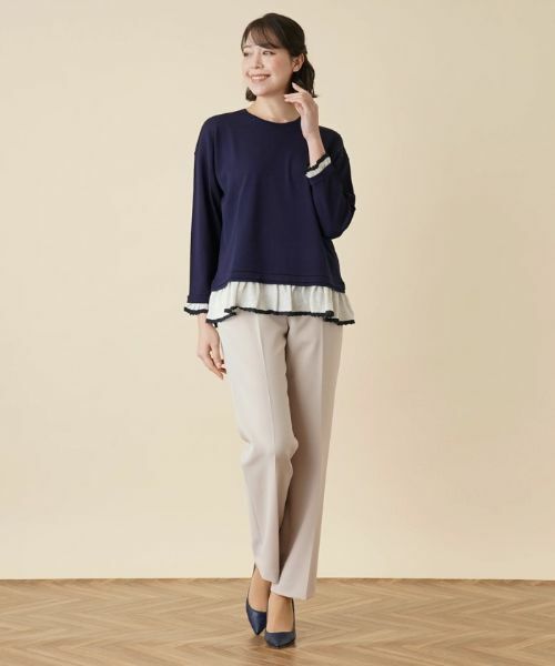 Leilian PLUS HOUSE / レリアンプラスハウス その他パンツ | 【店舗人気】センタープレスストレートパンツ | 詳細1