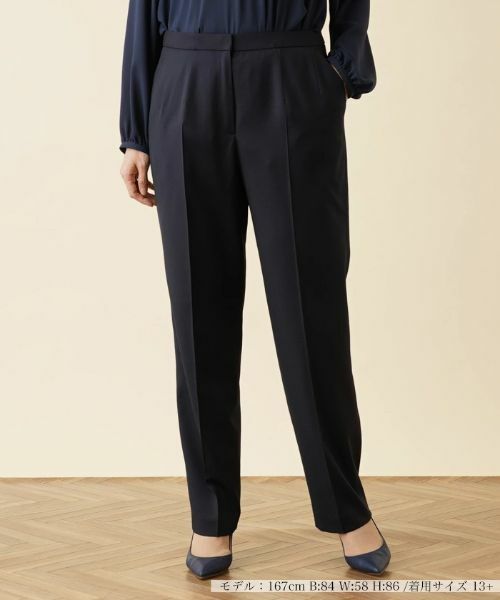 Leilian PLUS HOUSE / レリアンプラスハウス その他パンツ | センタープレスパンツ(ネイビー)