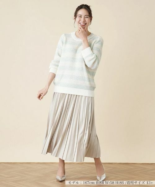 Leilian PLUS HOUSE / レリアンプラスハウス ニット・セーター | ボーダークルーネックニット | 詳細1