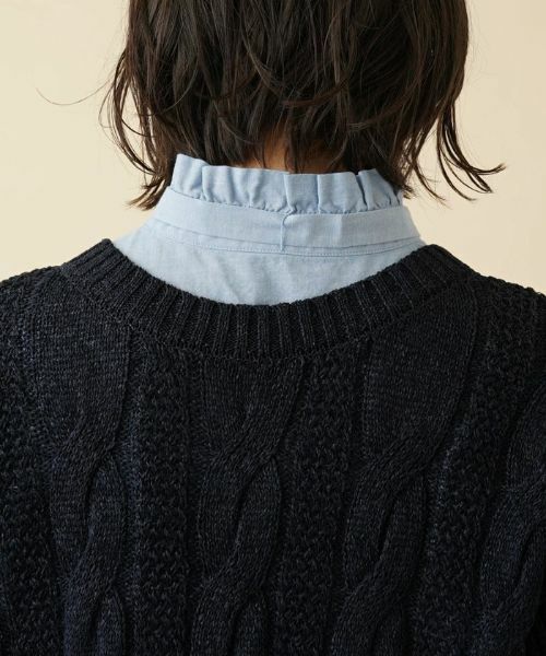 Leilian PLUS HOUSE / レリアンプラスハウス テーラードジャケット | ケーブル編みVネックニットベスト【プラス企画】 | 詳細10