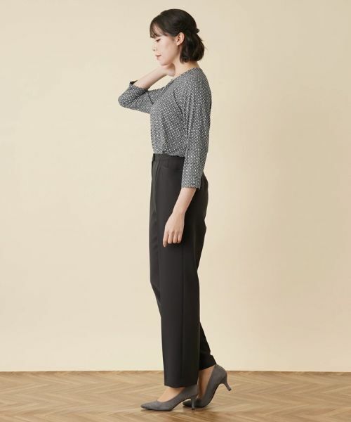 Leilian PLUS HOUSE / レリアンプラスハウス カットソー | 幾何学柄ギャザーブラウス【プラス企画】 | 詳細2