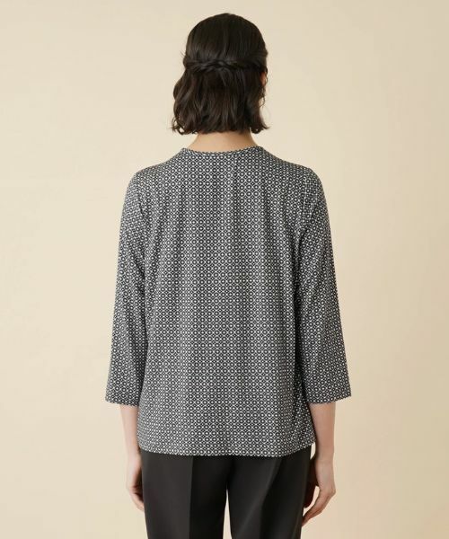 Leilian PLUS HOUSE / レリアンプラスハウス カットソー | 幾何学柄ギャザーブラウス【プラス企画】 | 詳細6