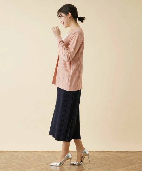 Leilian PLUS HOUSE / レリアンプラスハウス カーディガン・ボレロ | 柄編みVネックカーディガン【ROCHAS Premiere】 | 詳細12