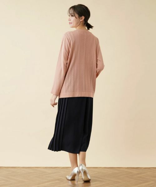 Leilian PLUS HOUSE / レリアンプラスハウス カーディガン・ボレロ | 柄編みVネックカーディガン【ROCHAS Premiere】 | 詳細13