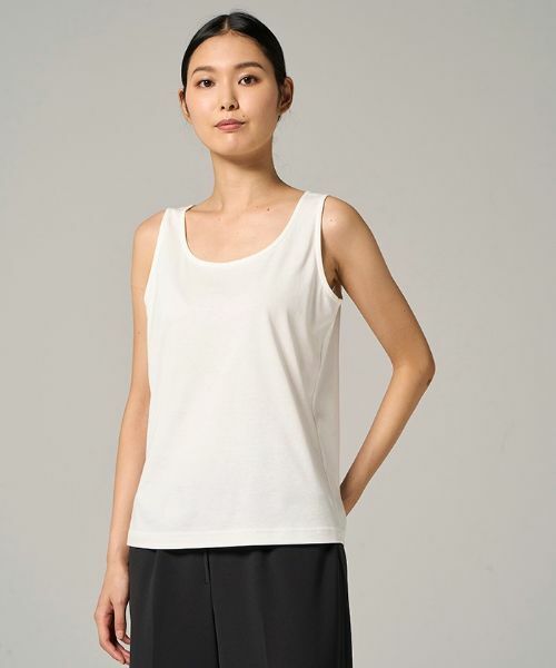Leilian PLUS HOUSE / レリアンプラスハウス カットソー | スーピマコットンタンクトップ（アイボリー）
