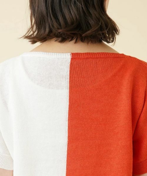 Leilian PLUS HOUSE / レリアンプラスハウス ニット・セーター | カラーブロッククルーネックニット【HAND】 | 詳細11
