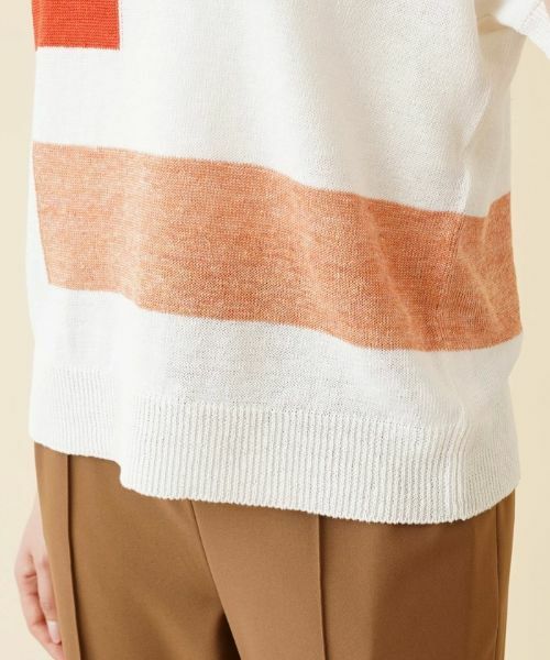 Leilian PLUS HOUSE / レリアンプラスハウス ニット・セーター | カラーブロッククルーネックニット【HAND】 | 詳細13