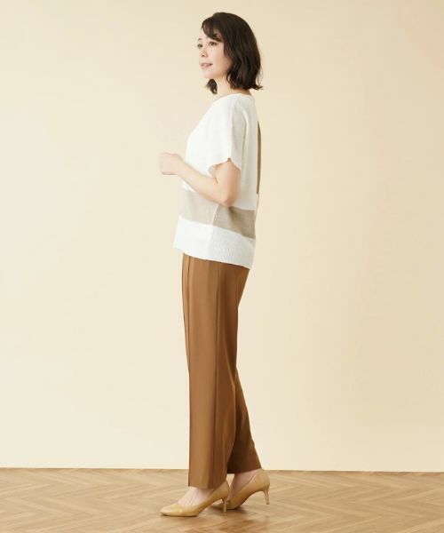 Leilian PLUS HOUSE / レリアンプラスハウス ニット・セーター | カラーブロッククルーネックニット【HAND】 | 詳細2